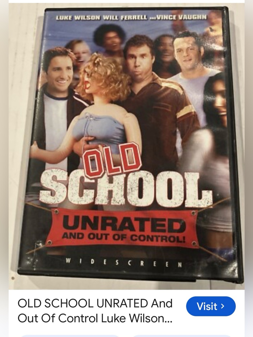 #3242**Old School (Unrated) DVD - Comedy Movie Cover - Red, White, Black